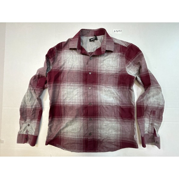 DKNY long-sleeve button-down red plaid shirt‎ Men's size Medium - Picture 1 of 4